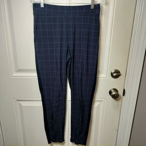 Athleta Size 6 Dark Blue Grid Pants